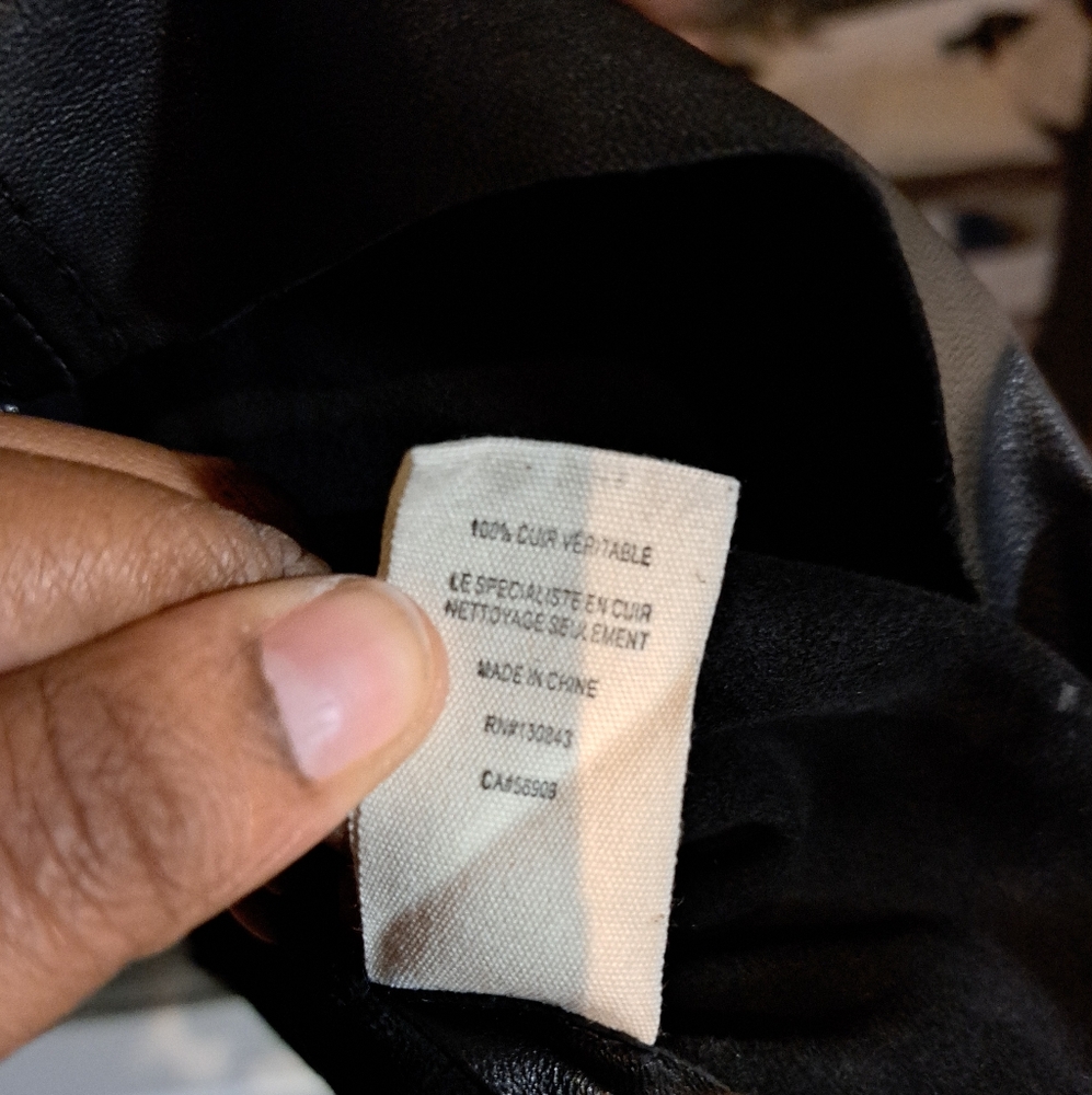 Kova&T 100% Leather Real Soft Black Leather Deep V-neck Shirt - Picture 7 of 8